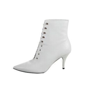 NWT Calvin Klein 205W39NYC White Leather Lace-Up Stiletto Boots - UK 3.5 / US 6